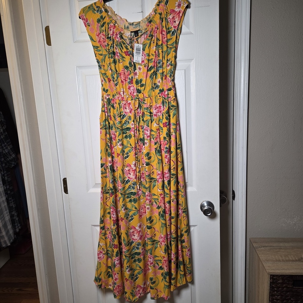 Torrid sz 0 or Large colorful vibrant floral slit maxi dress NWT summer vacation